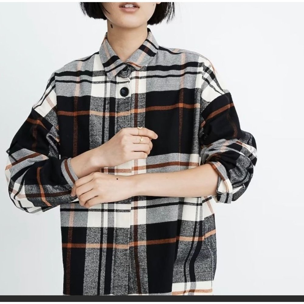 Madewell Flannel Bromley shirt in black size M